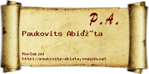 Paukovits Abiáta névjegykártya